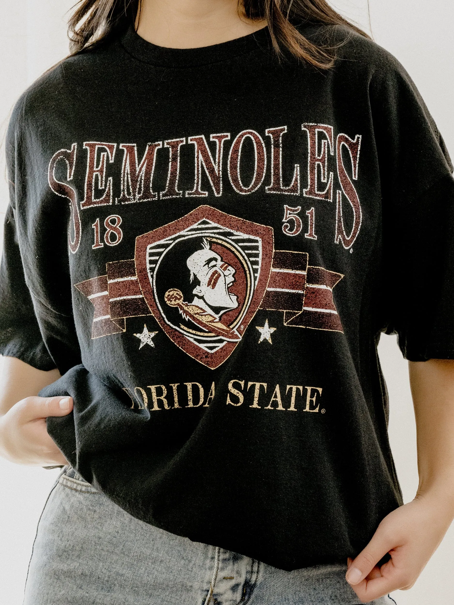 FSU Seminoles Pep Rally Black Thrifted Tee