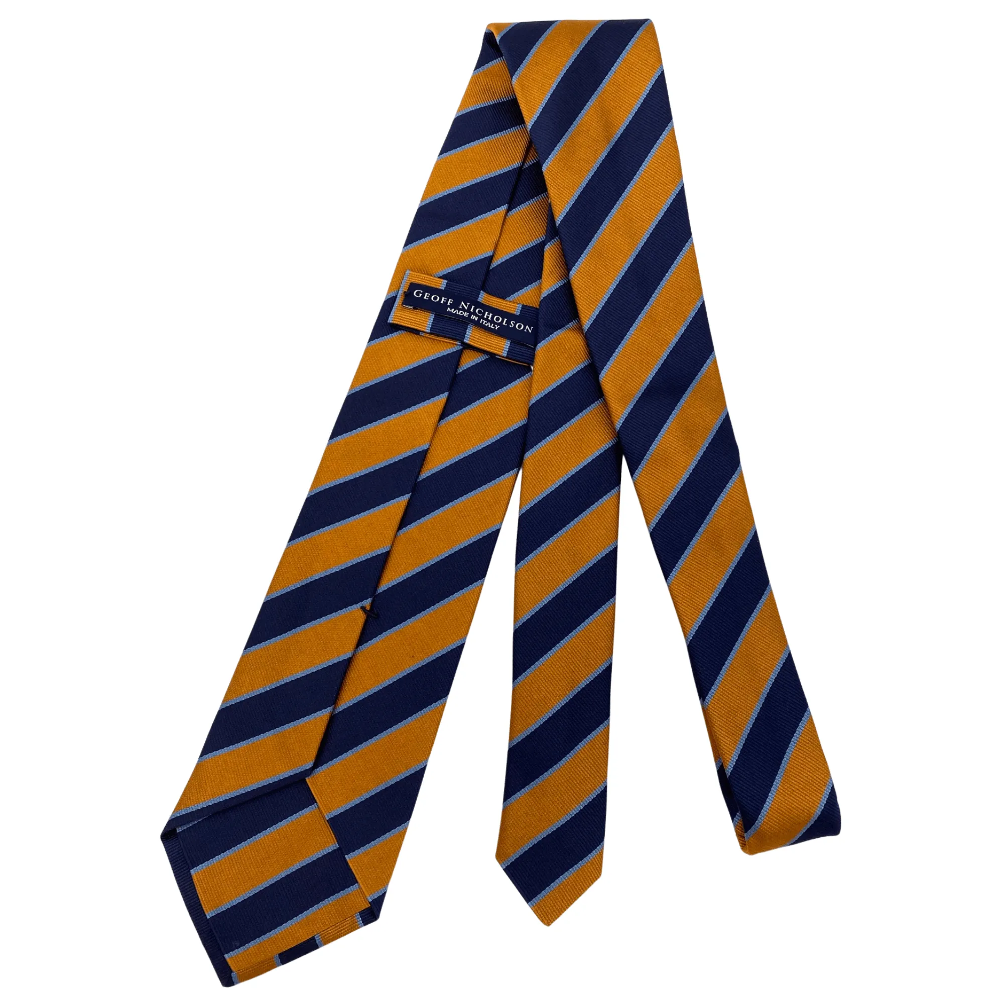 GEOFF NICHOLSON Diagonal Striped Tie - Blue & Orange