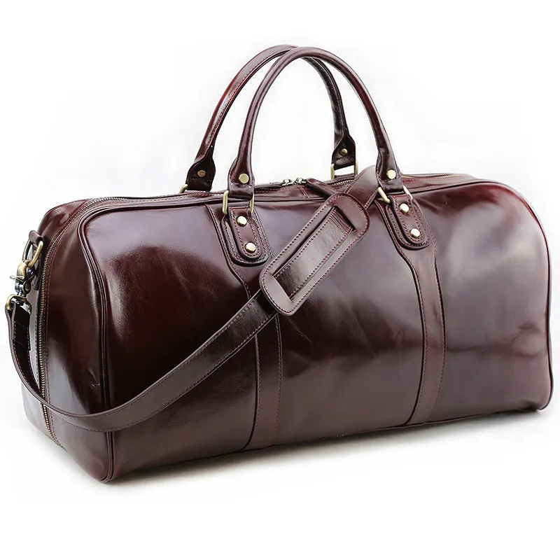 Gifts For Him Full Grain Leather Men's Travel Bag Men's Weekend Bag Leather Duffle Bag Hold All Bag