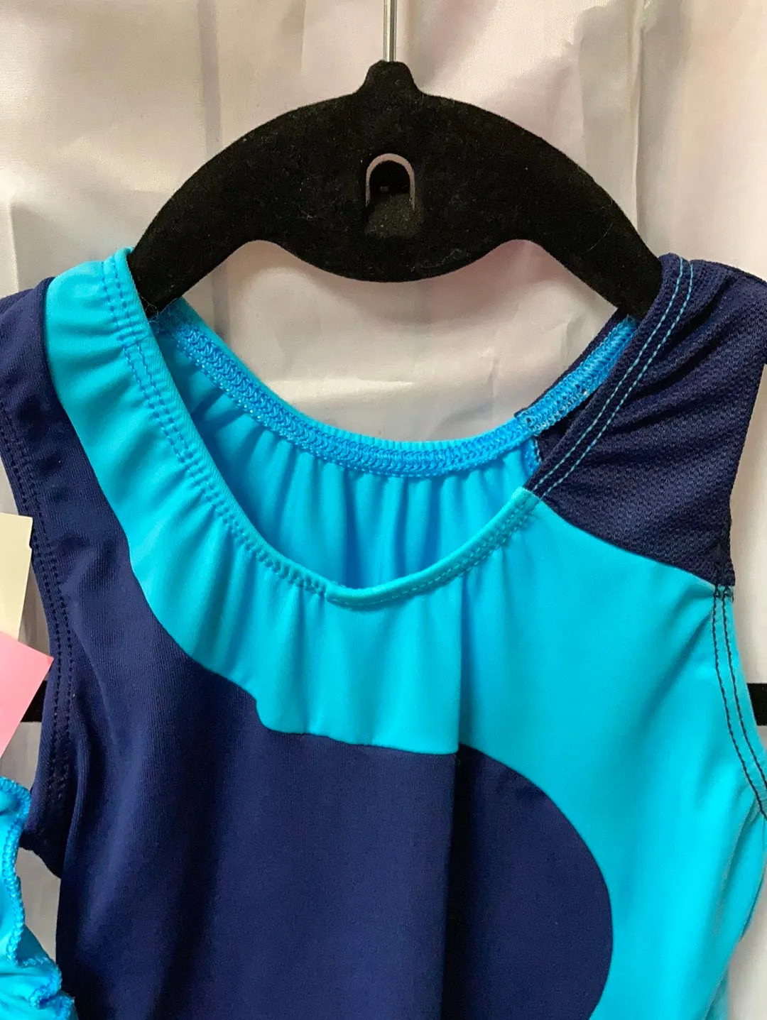 GK Blue & Teal Child Girls Medium Skating Dress SK1157