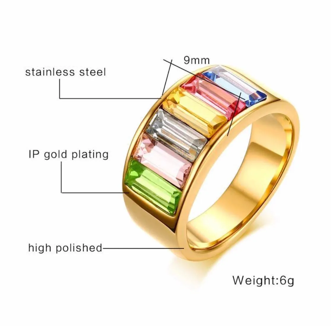 Gold Plated Multicolour Ring