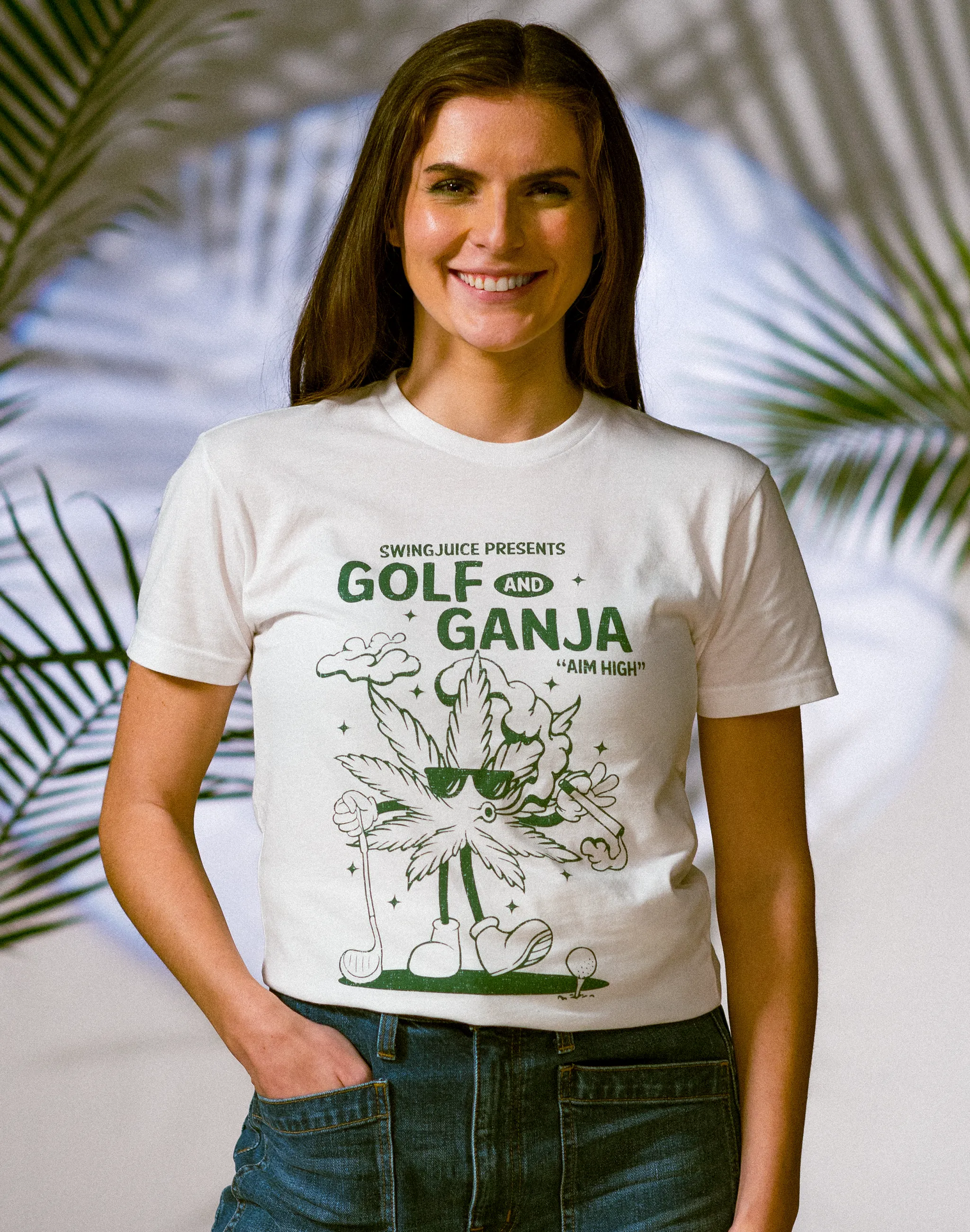 Golf & Ganja Distressed Unisex T-Shirt