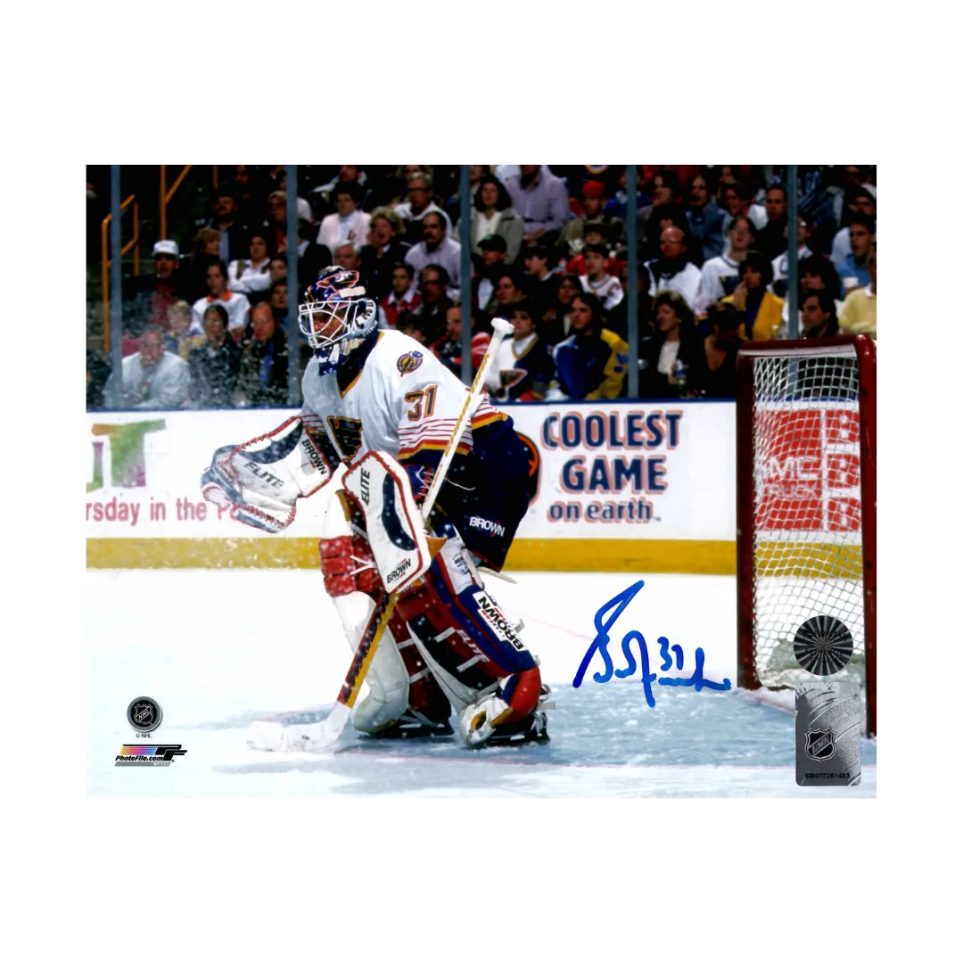 Grant Fuhr St Louis Blues Autographed home In net Photo - Fan Cave COA