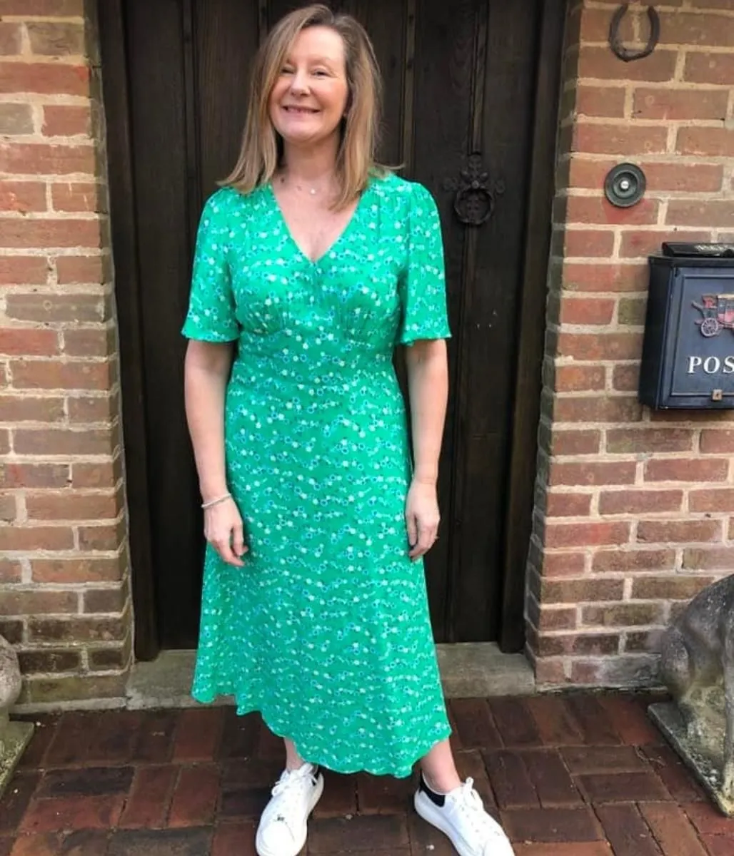 Green Floral Midi Dress