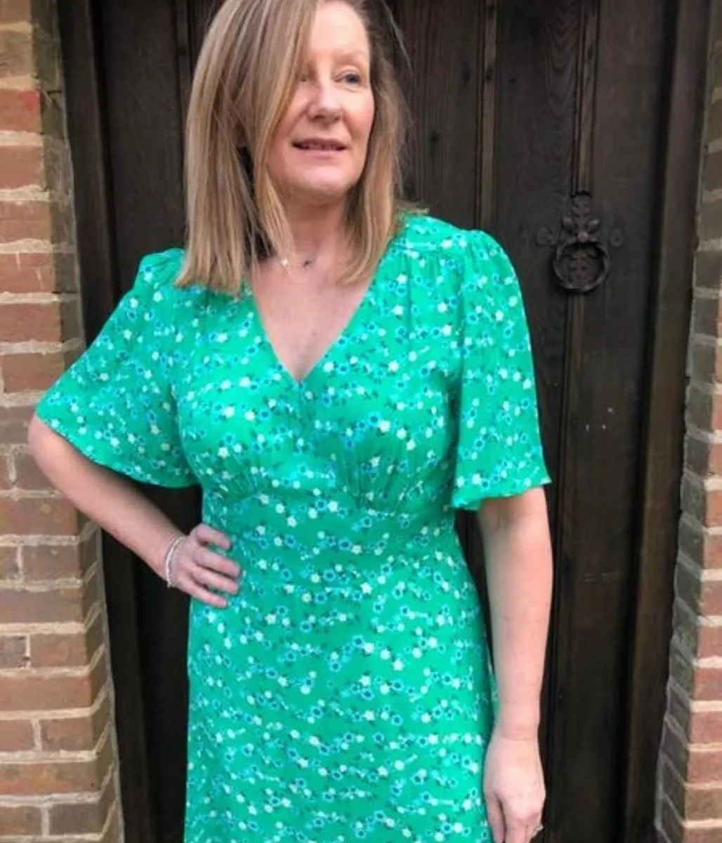 Green Floral Midi Dress