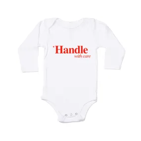 *Handle With Care - Bodysuit (White, Long Sleeve)