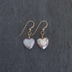 Heart Shape Pearl Single Drop Earrings