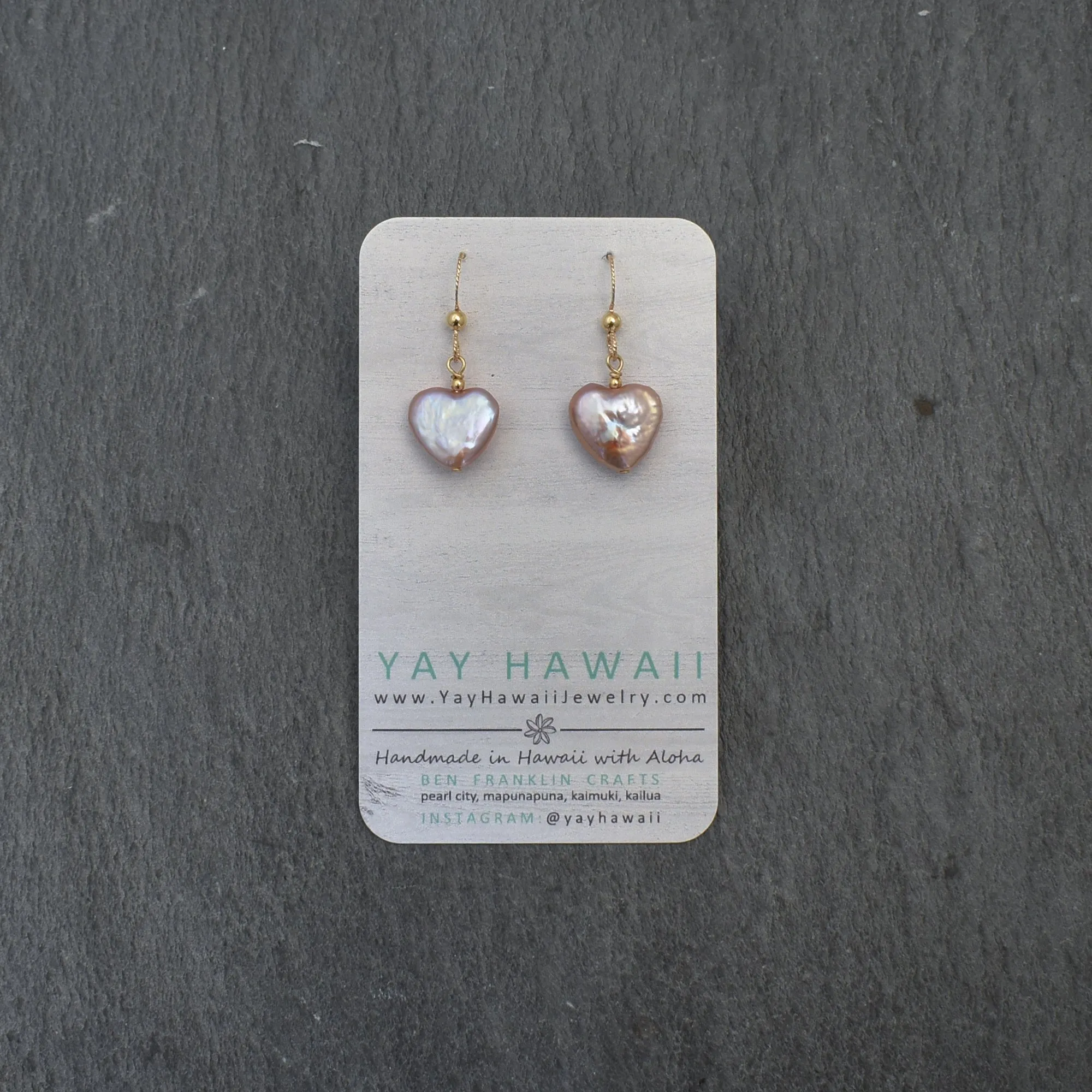 Heart Shape Pearl Single Drop Earrings