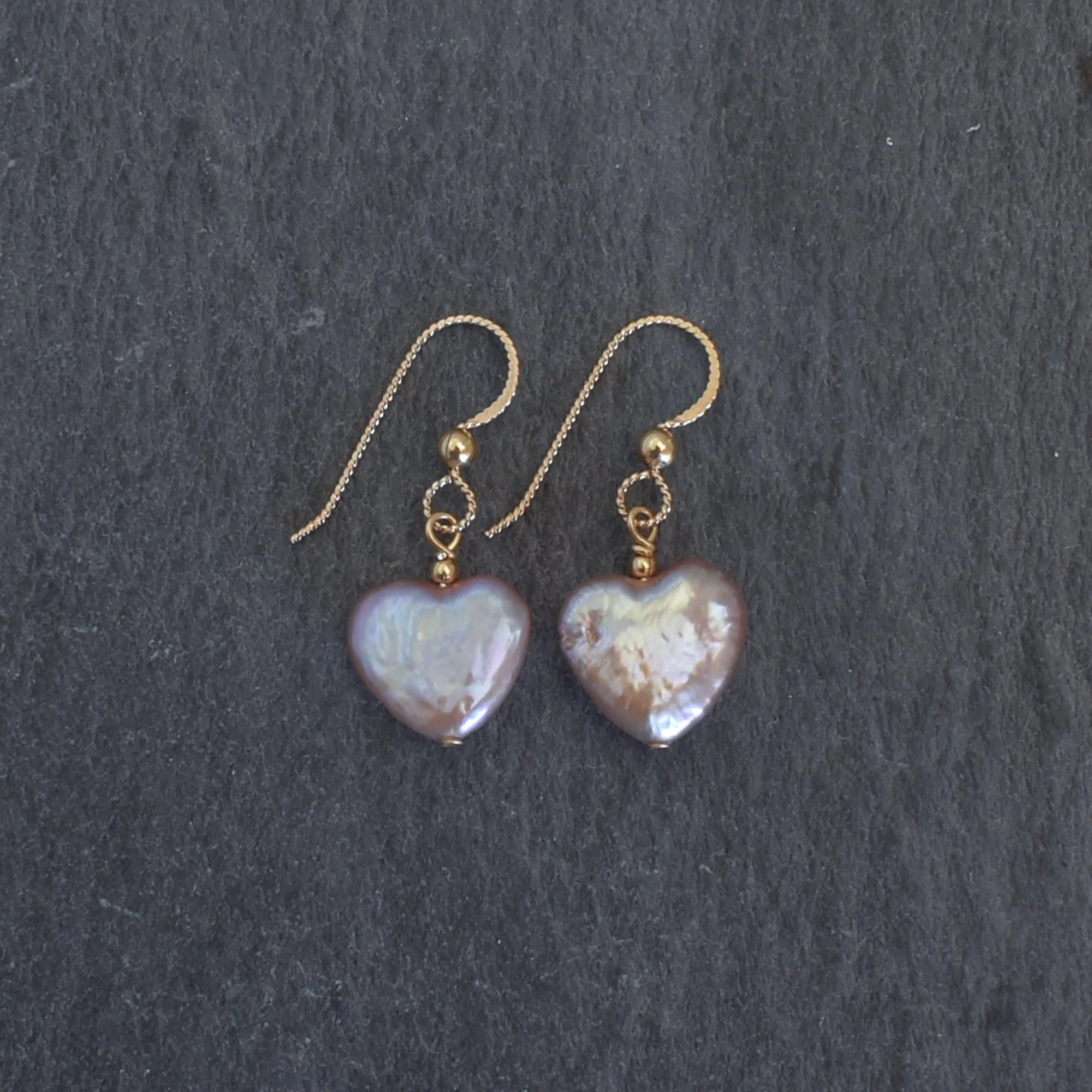 Heart Shape Pearl Single Drop Earrings