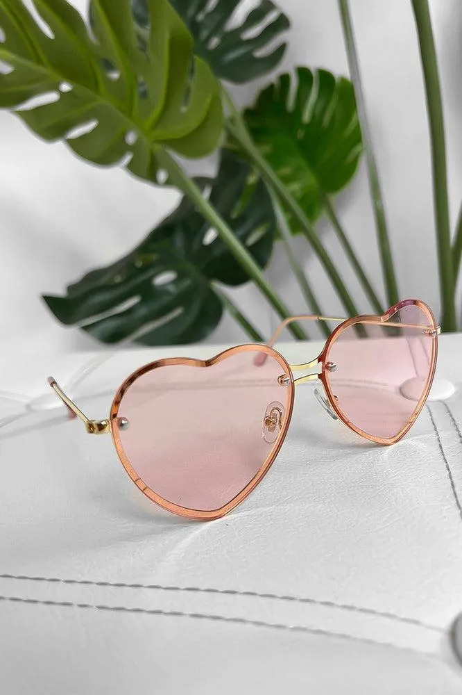 Heart Shaped Metal Frame Sunglasses