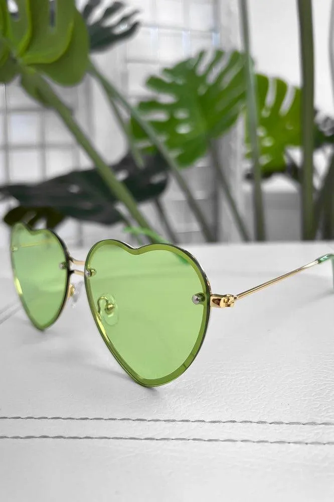 Heart Shaped Metal Frame Sunglasses