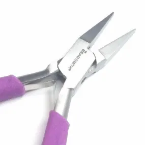 Heavy Duty Narrow 2mm Flat Nose Pliers, Purple Foam Cushion Grips, Beadsmith Brand, #PLW16N