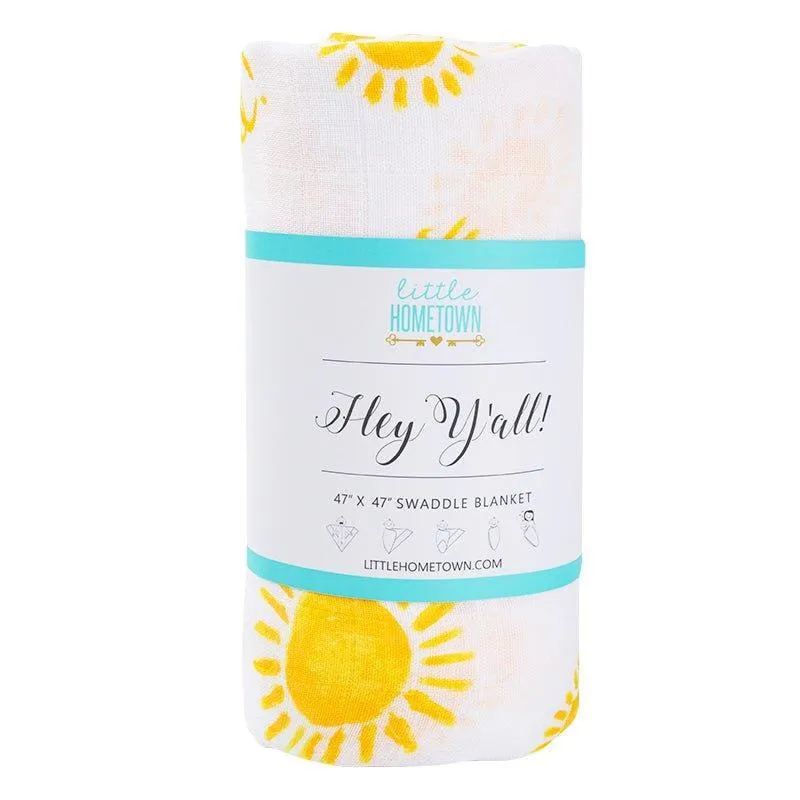 Hey Y'all! Swaddle Baby Muslin Swaddle Receiving Blanket