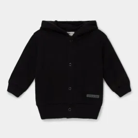 hooded baby sweater jacket in black