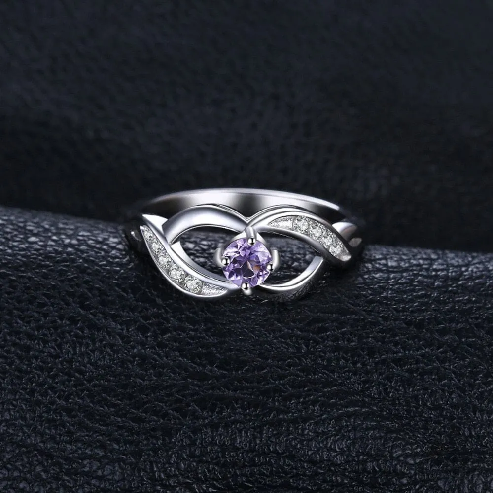 Infinity Round Natural Amethyst - 925 Sterling Silver