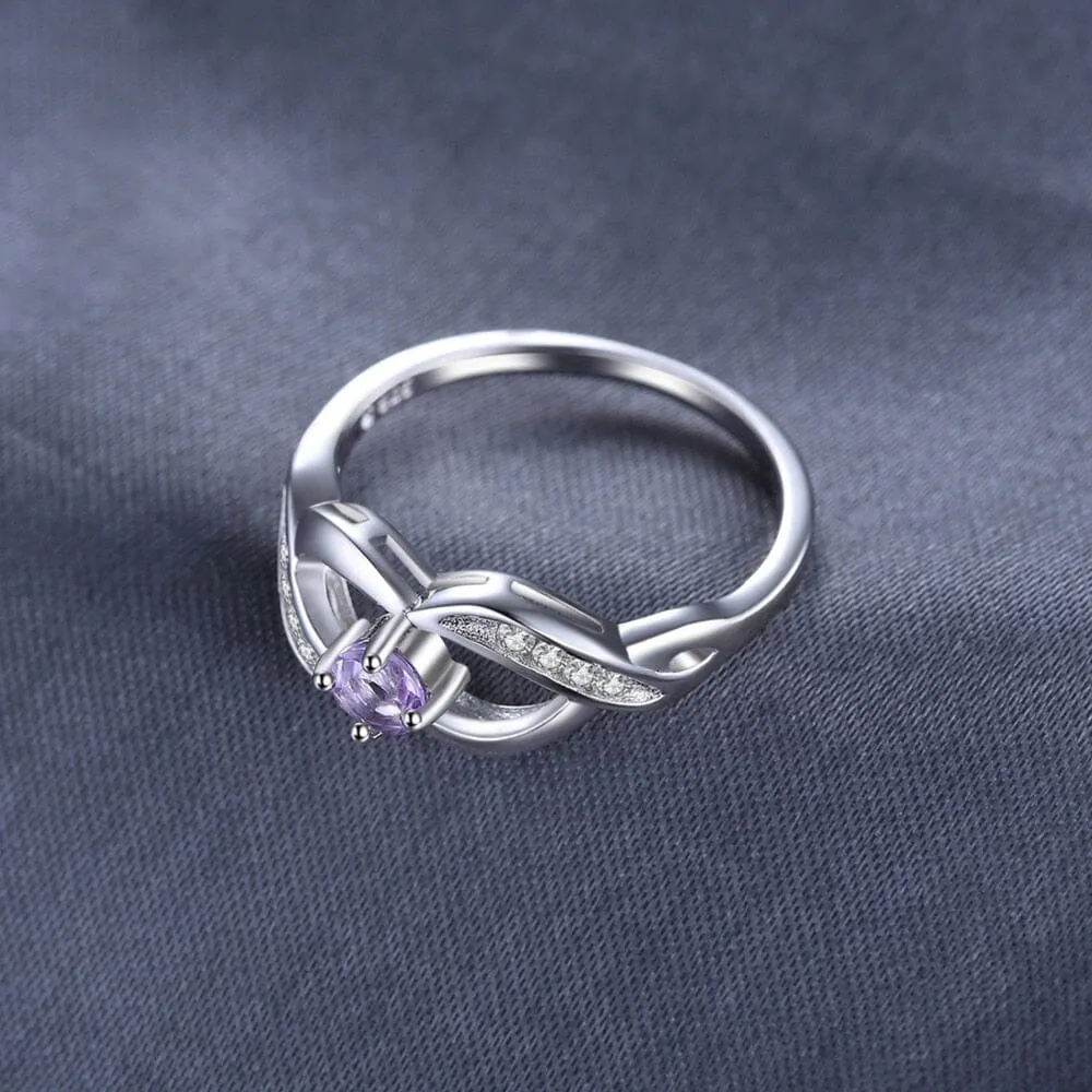 Infinity Round Natural Amethyst - 925 Sterling Silver