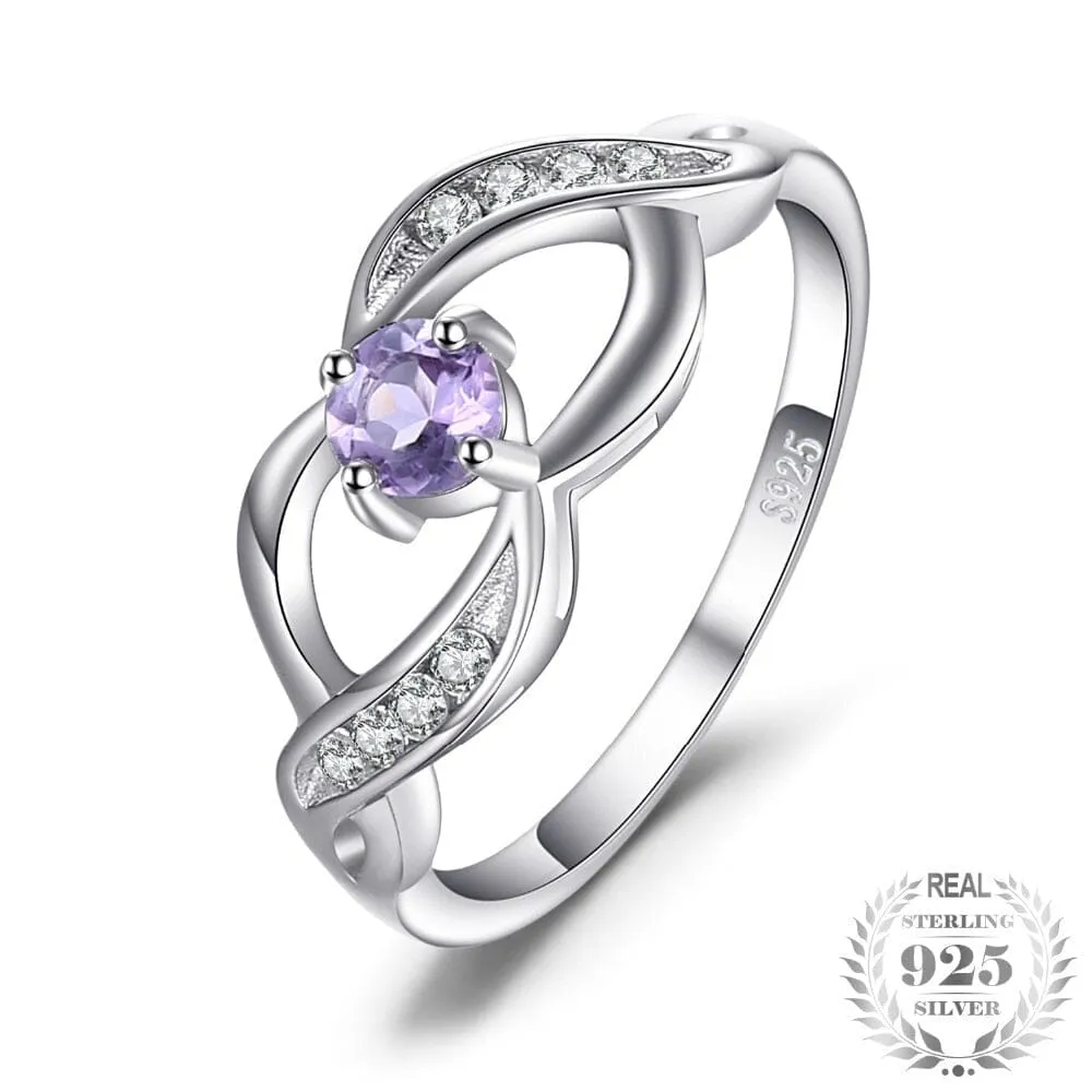 Infinity Round Natural Amethyst - 925 Sterling Silver