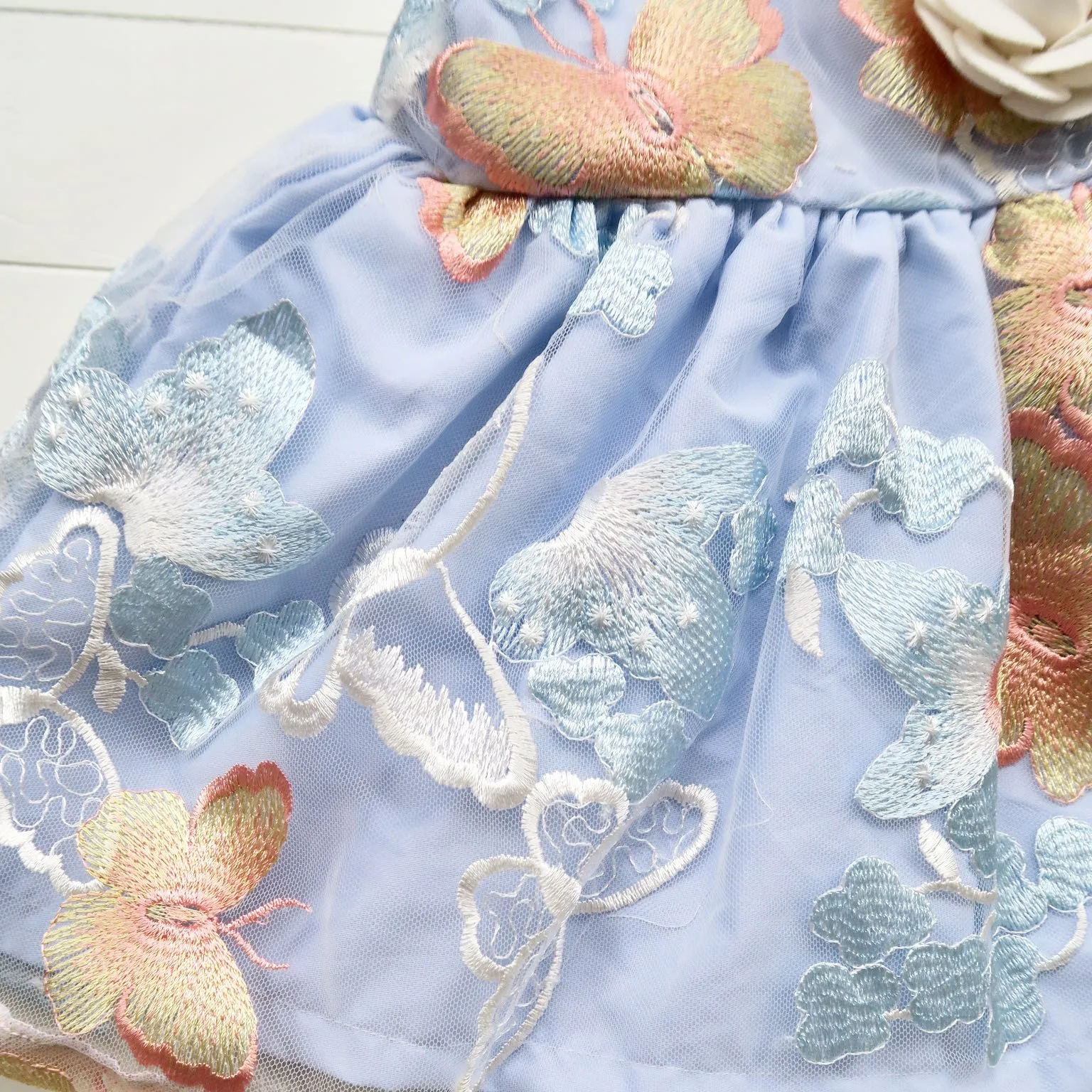 Iris Dress in Blue Butterfly Tulle