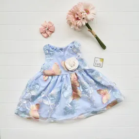 Iris Dress in Blue Butterfly Tulle