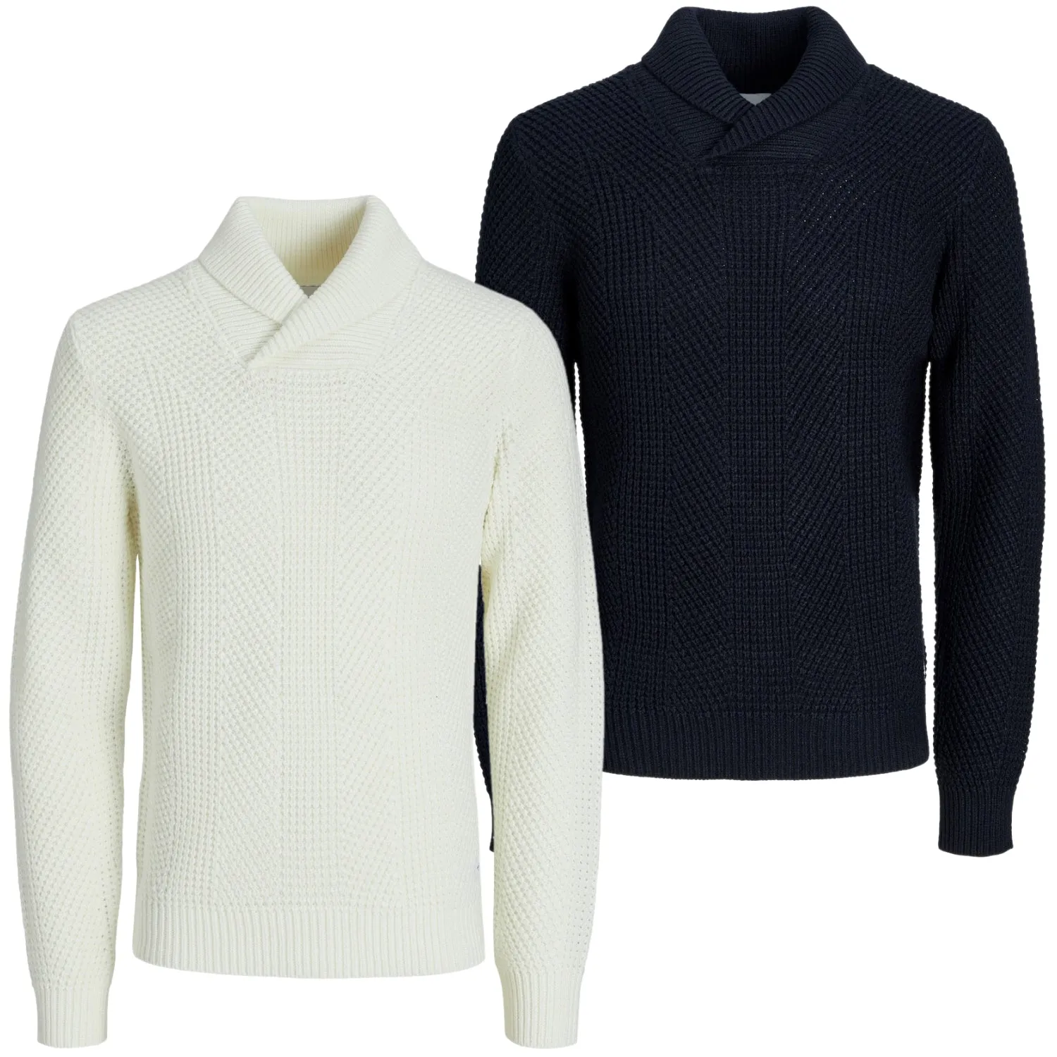 Jack & Jones Mens 'JJSTANDFORD' Shawl Neck Knit Jumper