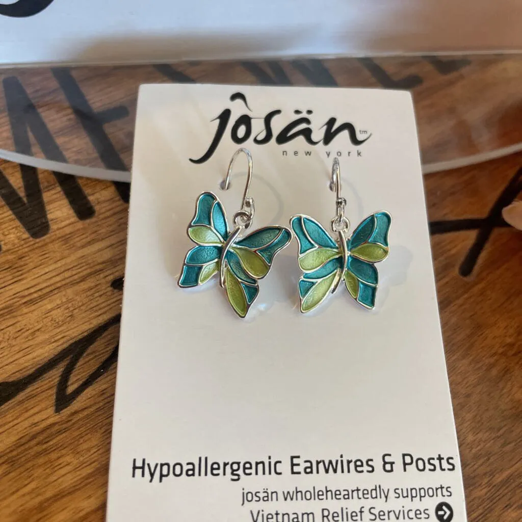 Josan SSW Blue Green Butterfly Earrings