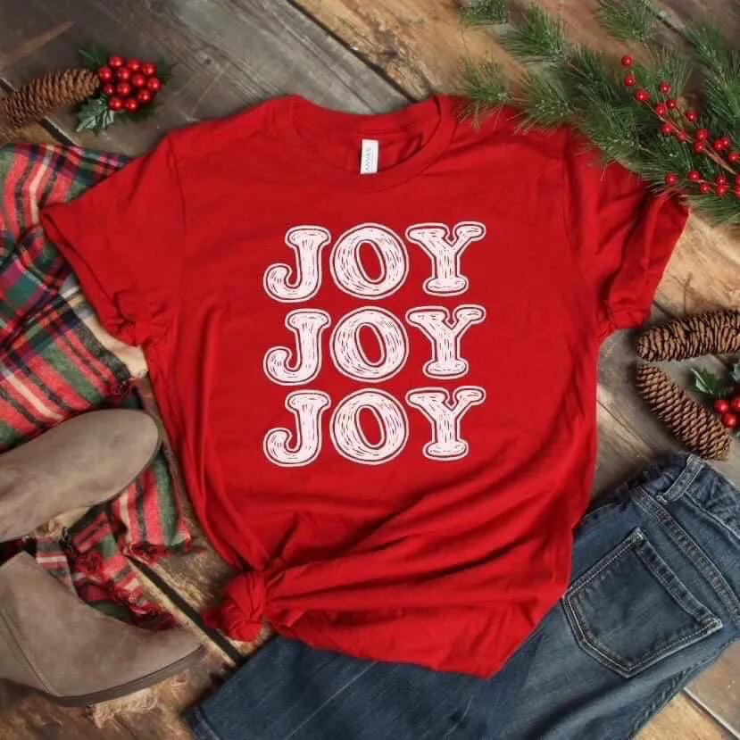 Joy Joy Joy Christmas Tee