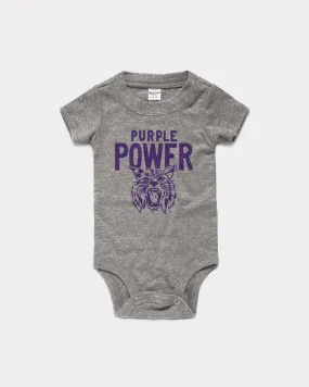 K-State Wildcats Purple Power Grey Onesie