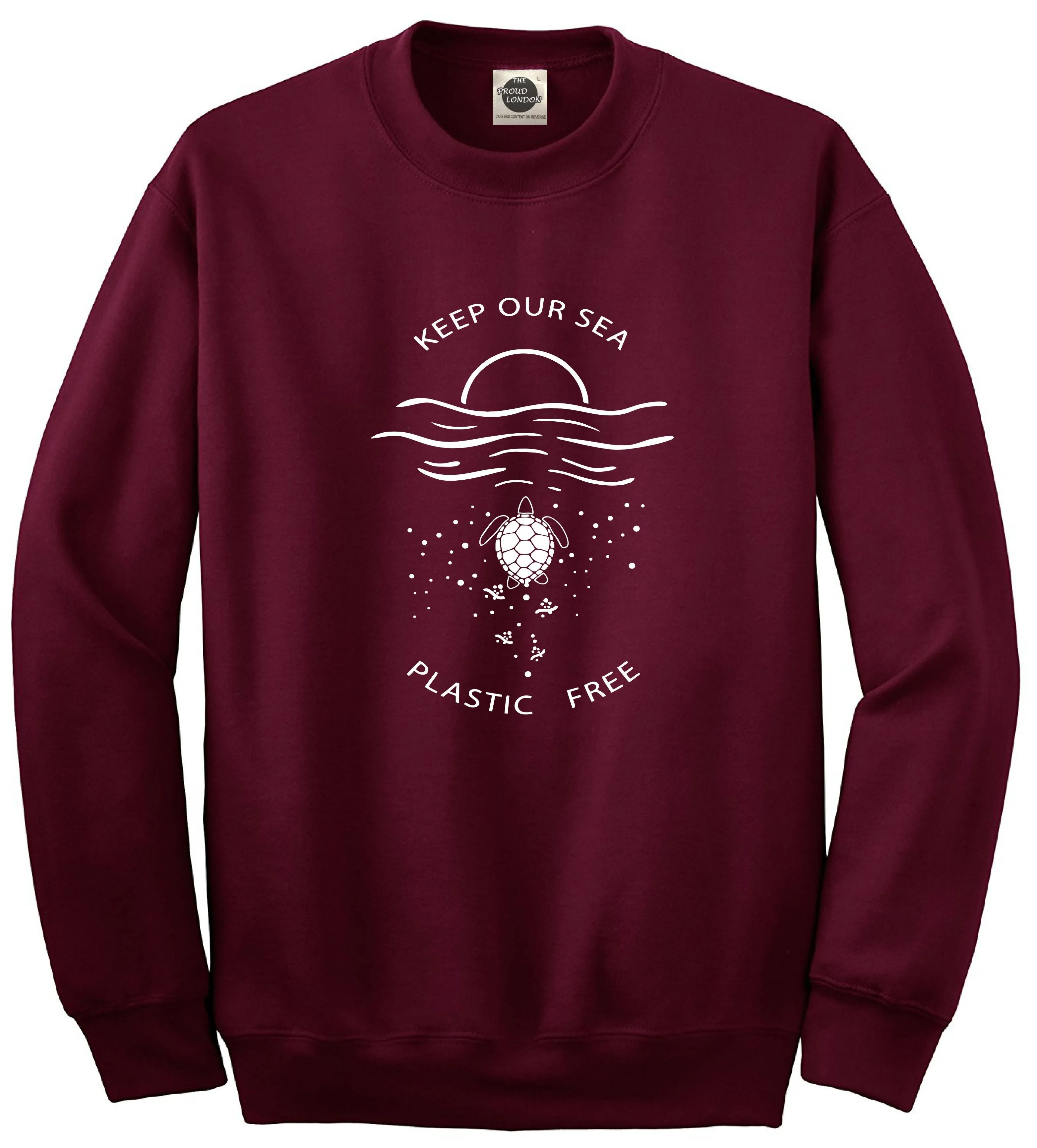 Keep Our Sea Plastic Free | Organic Cotton | Crewneck Jumper| Unisex