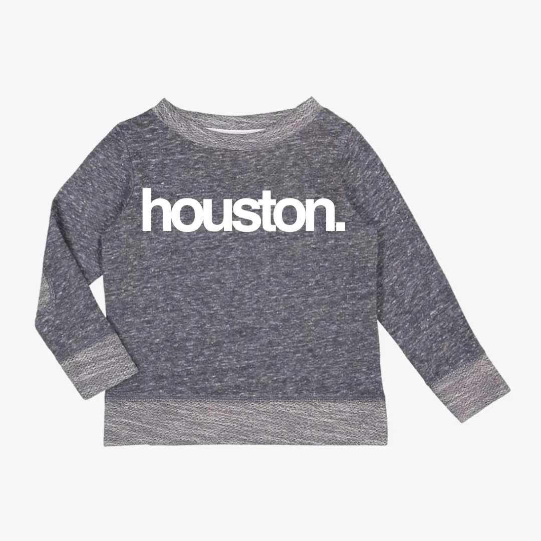 kids premiumgoods. houston. crewneck  (navy heather/white)