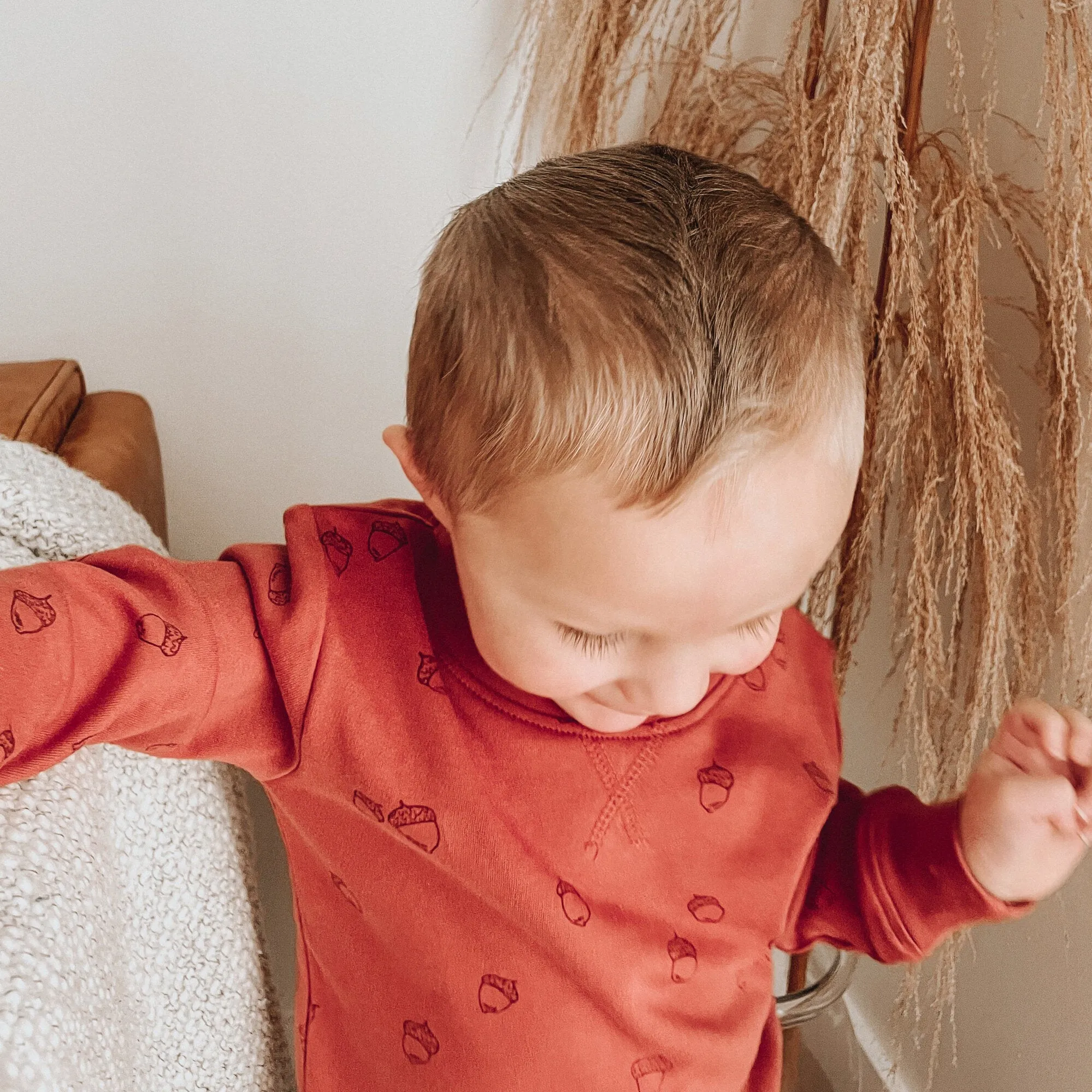 Kids' Printed Sweatshirt and Joggers Set in Spice Acorn