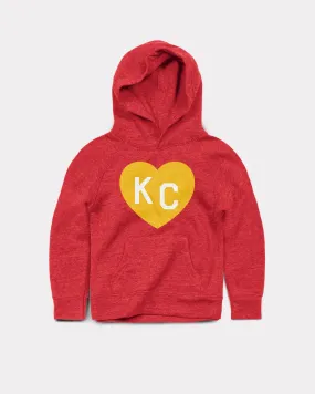 Kids Red & Gold KC Heart Hoodie