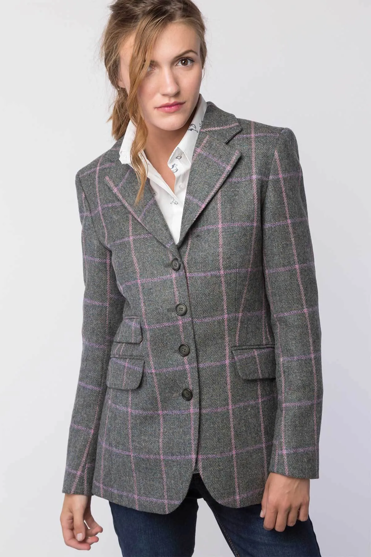 Ladies Long Tweed Blazer - Emily