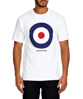 Lambretta Mens T Shirt Target Design - White