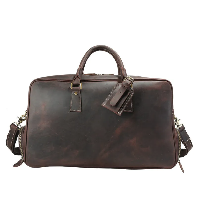 Leather Duffel Bag Vintage Carry-On Weekender Duffle Bag Travel Bag Overnight Traveling Bag