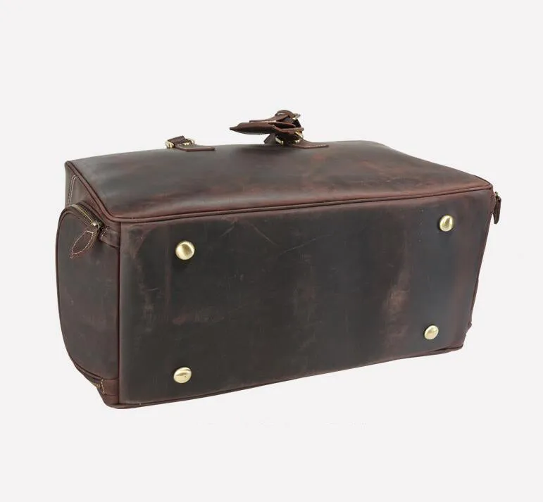 Leather Duffel Bag Vintage Carry-On Weekender Duffle Bag Travel Bag Overnight Traveling Bag