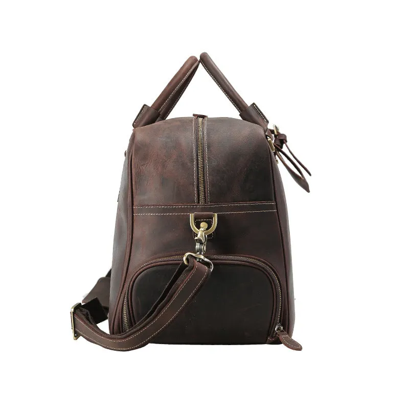 Leather Duffel Bag Vintage Carry-On Weekender Duffle Bag Travel Bag Overnight Traveling Bag