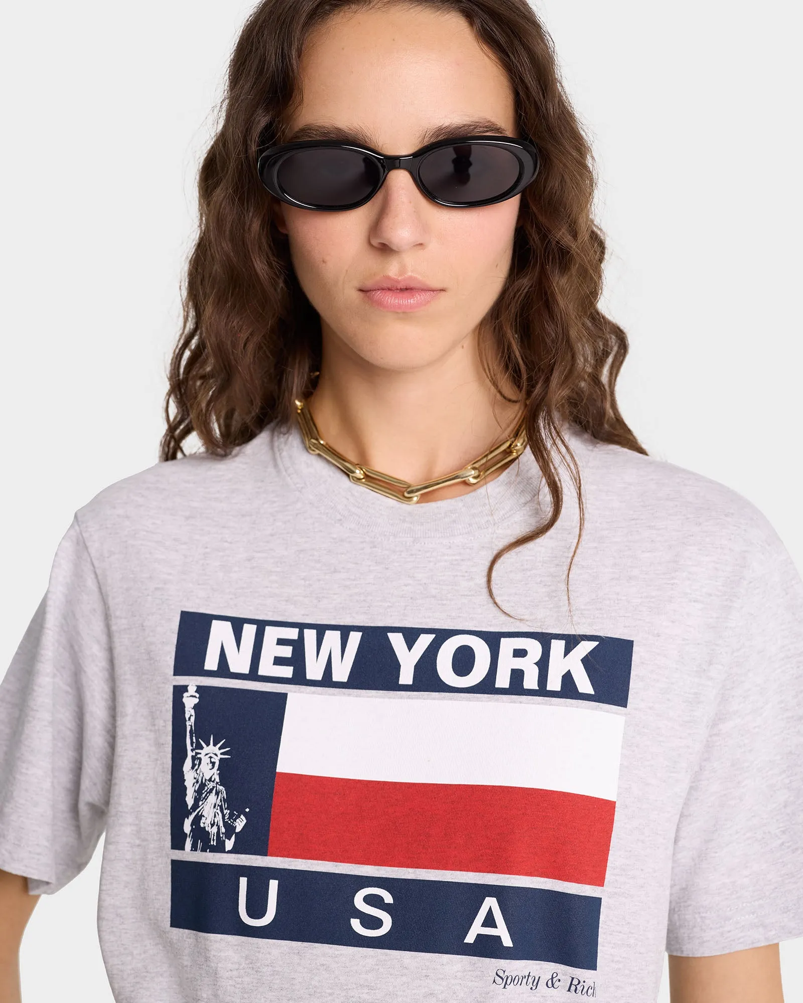 Liberty T-Shirt - Heather Gray/Sports Red/Navy