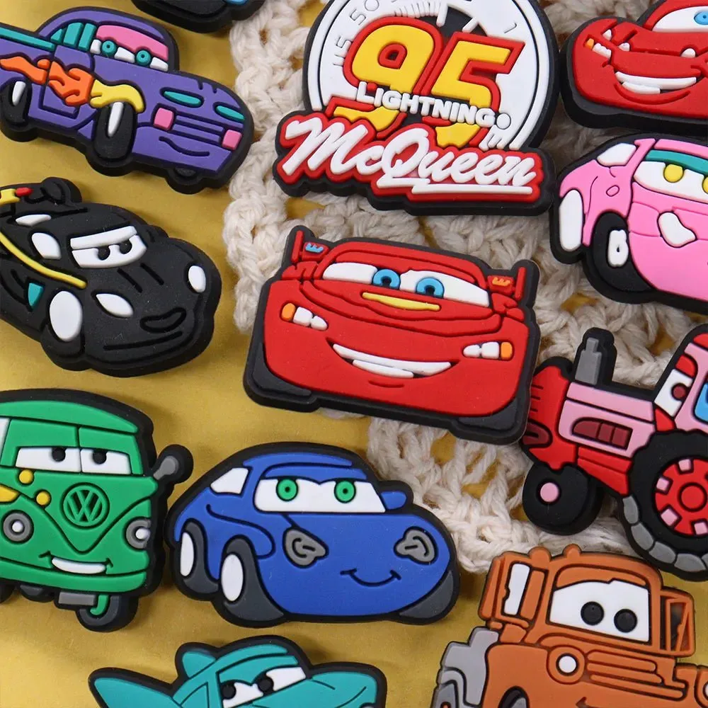 Lightning McQueen Flo Boys Favorite Sandals Shoe Buckle Charms Cars Decorations Gift