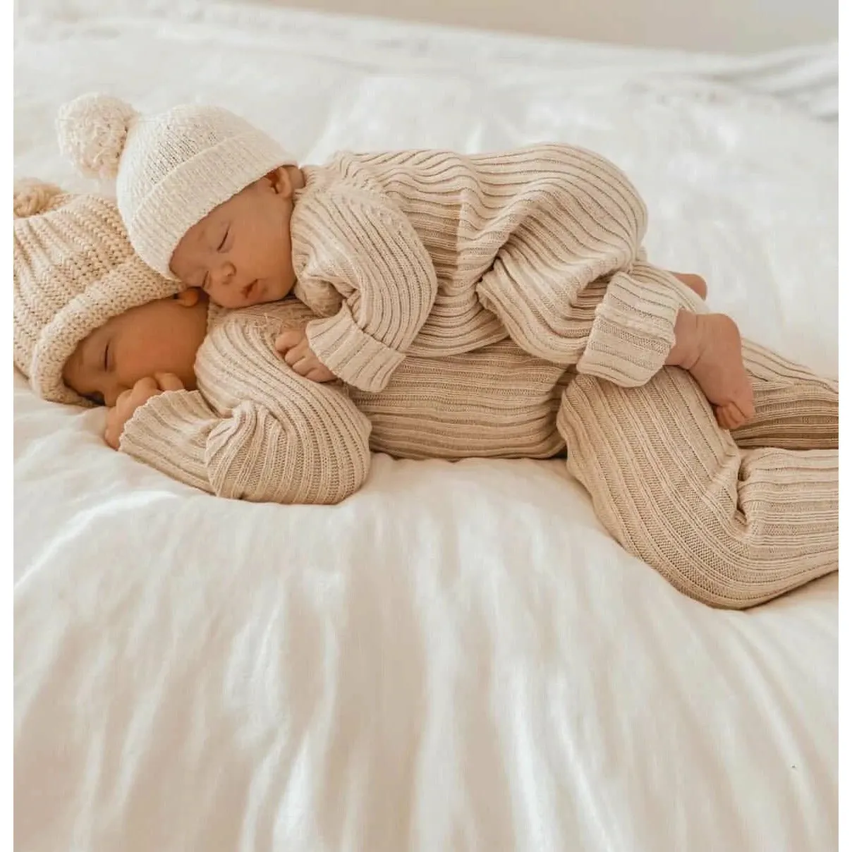 Little B’s Ribbed Romper ~ Honey Milk