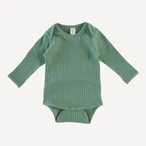 long sleeve lap neck bodysuit | hedge | organic cotton wide rib