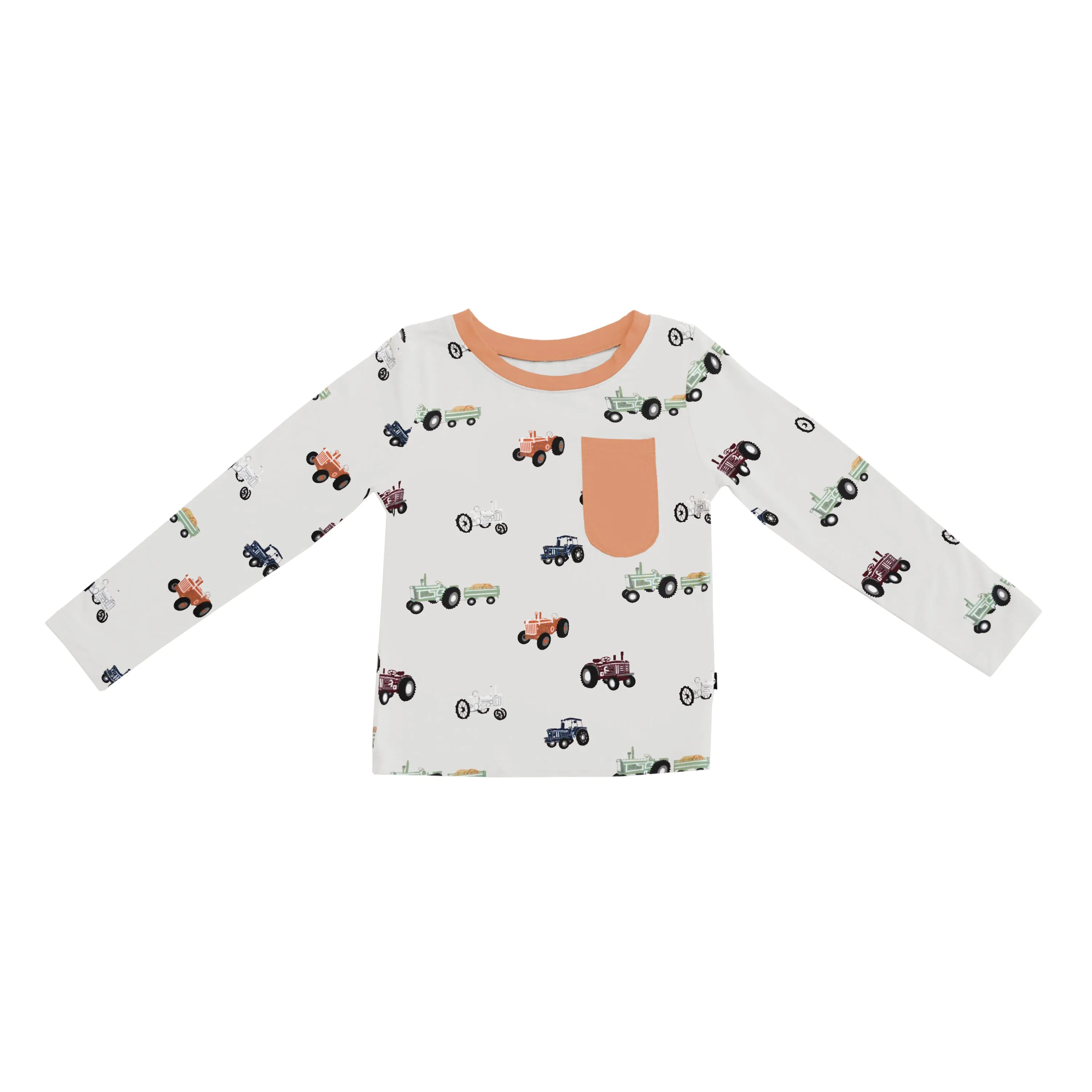 Long Sleeve Toddler Crew Neck Tee in Tractor