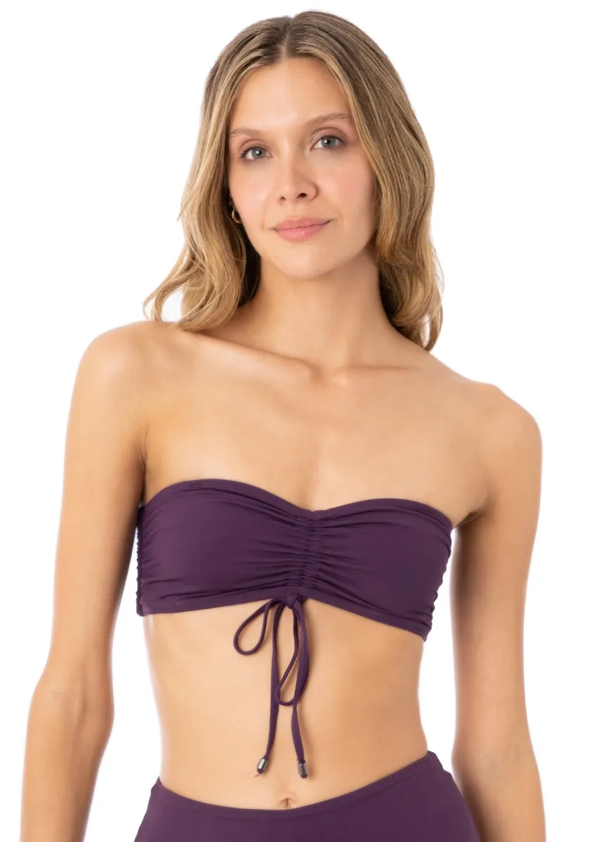 Maaji Dark Grape Bandy Strapless Bandeau Bikini Top