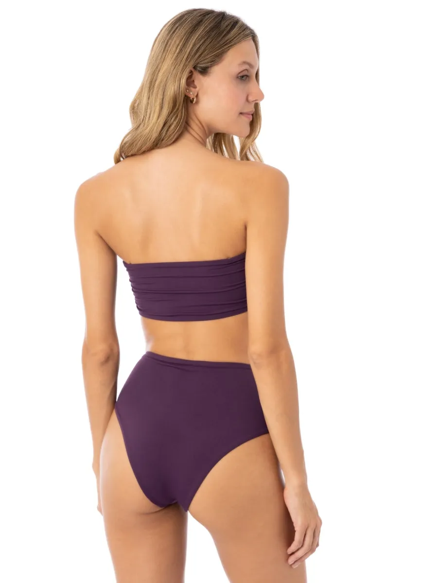 Maaji Dark Grape Bandy Strapless Bandeau Bikini Top