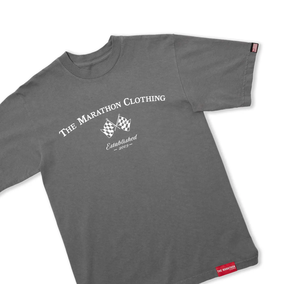 Marathon Victory Flags T-Shirt - Slate Grey/White