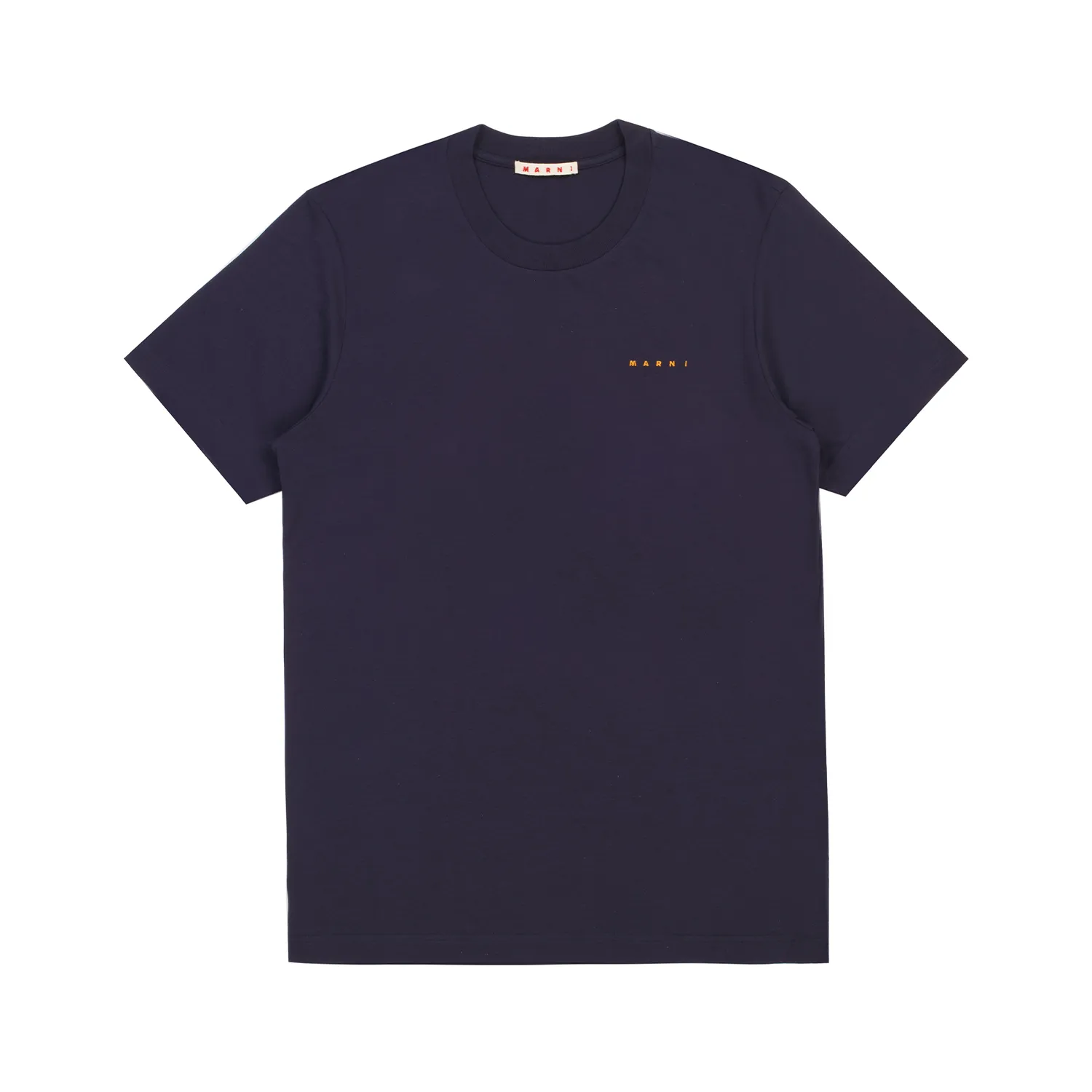 Marni Embroided Logo Tee Navy Orange