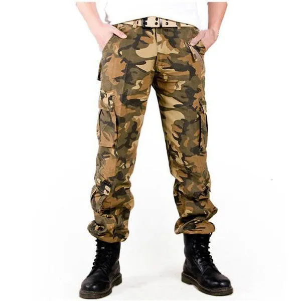 Military Camo Multi-pocket Plus Size Men's Pants