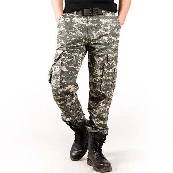 Military Camo Multi-pocket Plus Size Men's Pants