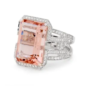 Morganite and diamond cocktail ring