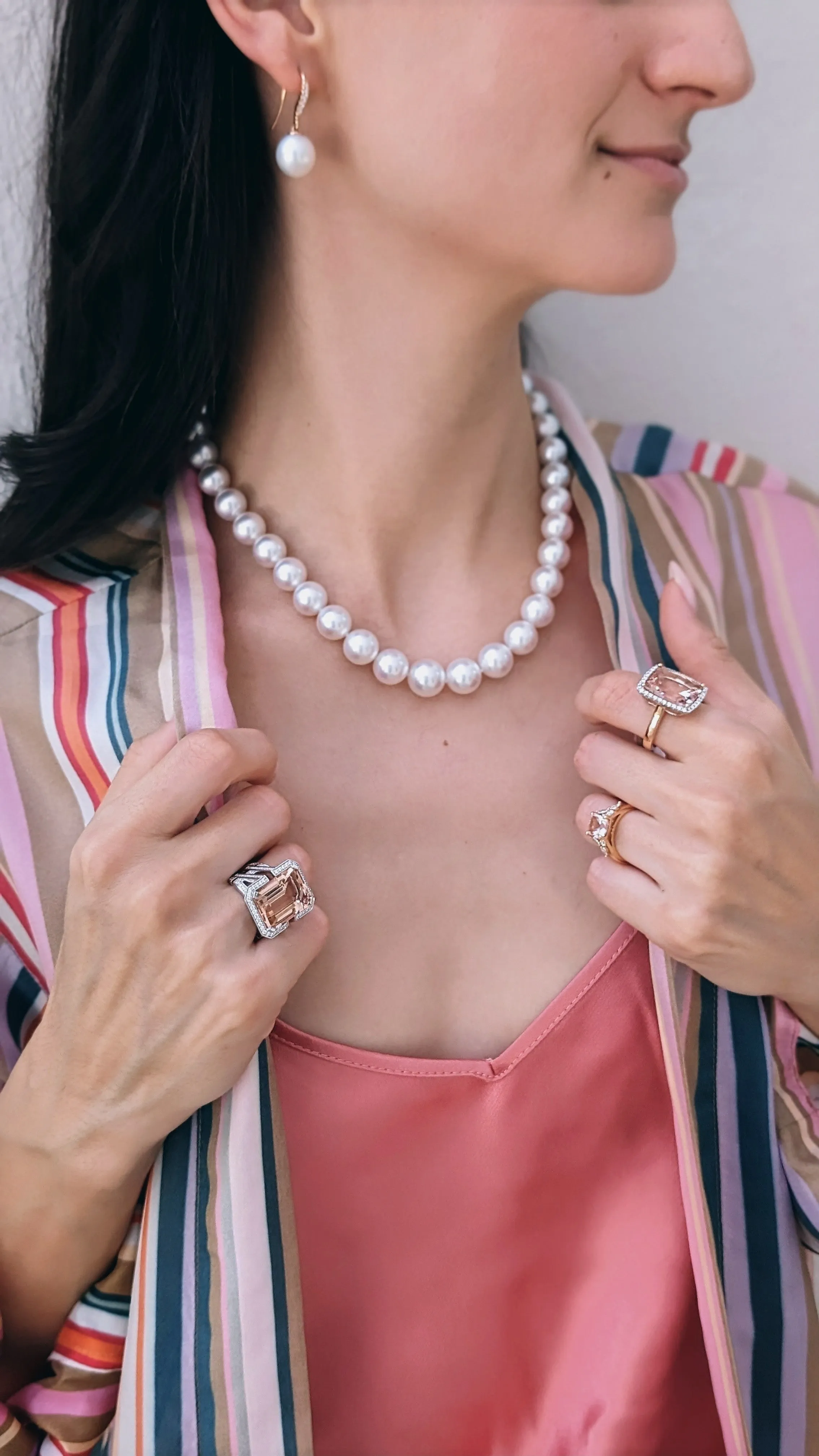 Morganite and diamond cocktail ring