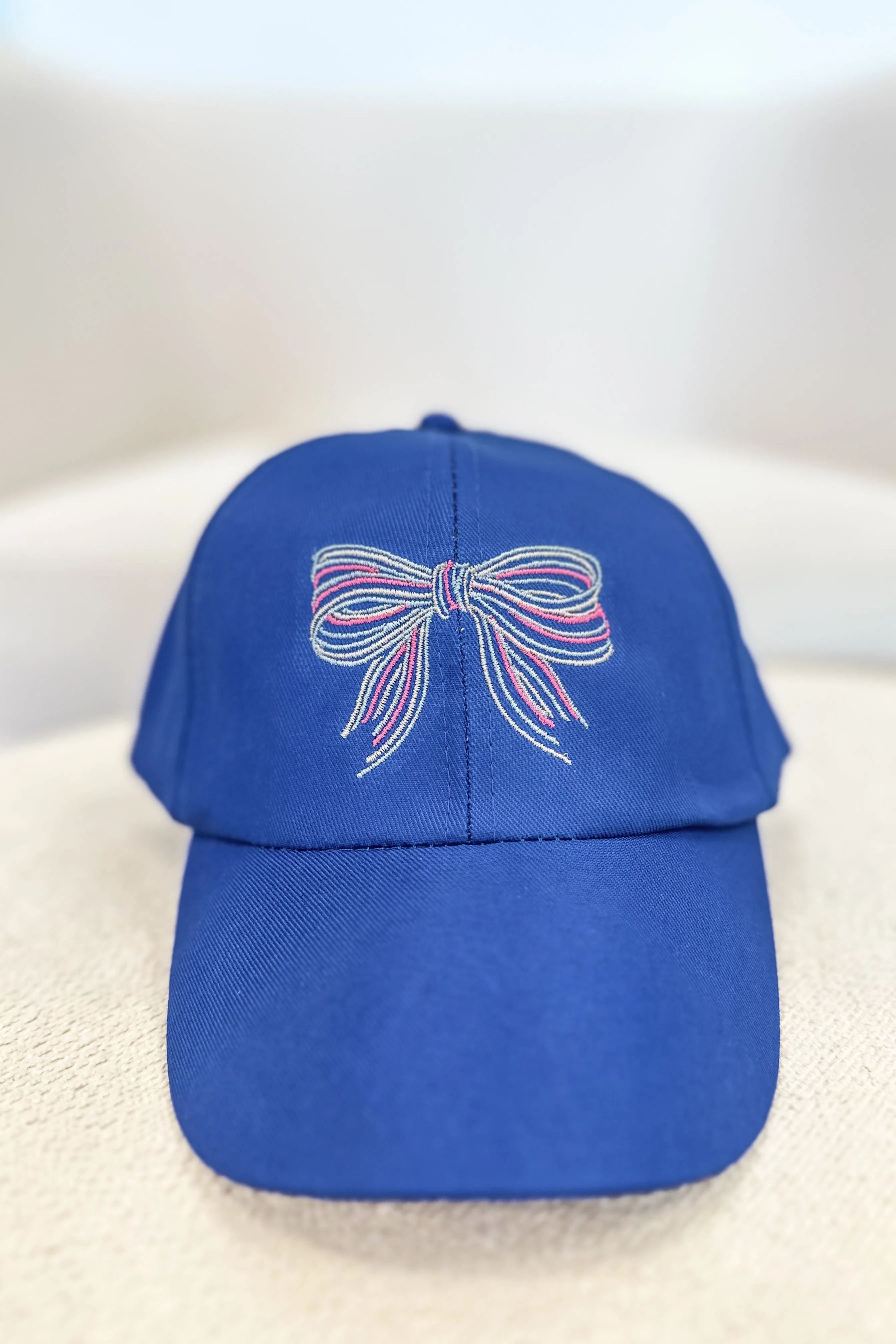 Multi Color Bow Hat Blue